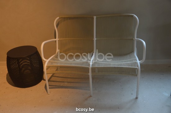 Vincent Sheppard Ivo salontafels bijzettafels koffietafels Round Zwart Wicker koord Polyethyleen.