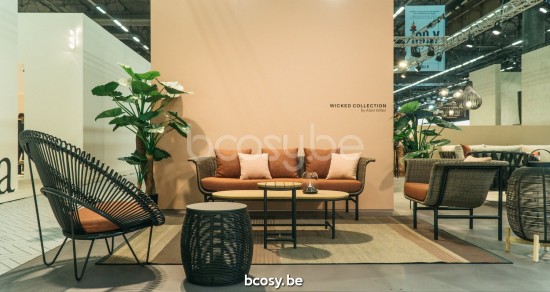 Vincent Sheppard Ivo tables d appoint bouts de canapé Round Cordon en osier Noir Polyéthylène.