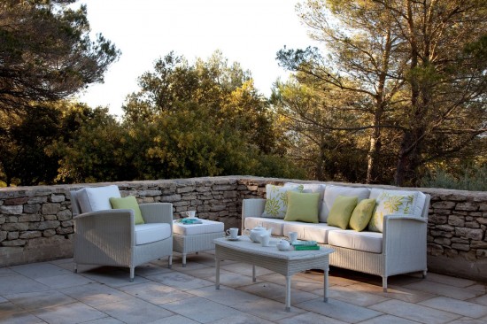 Vincent Sheppard Dovile Garten Beistelltisch 106x60 Schnee Lloyd Loom.