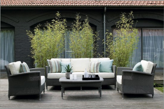 Vincent Sheppard Dovile 106x60 Table d'appoint de jardin Lloyd Loom Gris Quartz.