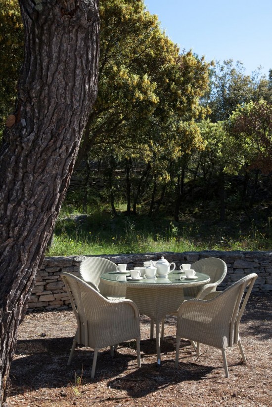 Vincent Sheppard Nimes Rond Table ronde de jardin Lloyd Loom Blanc pur.