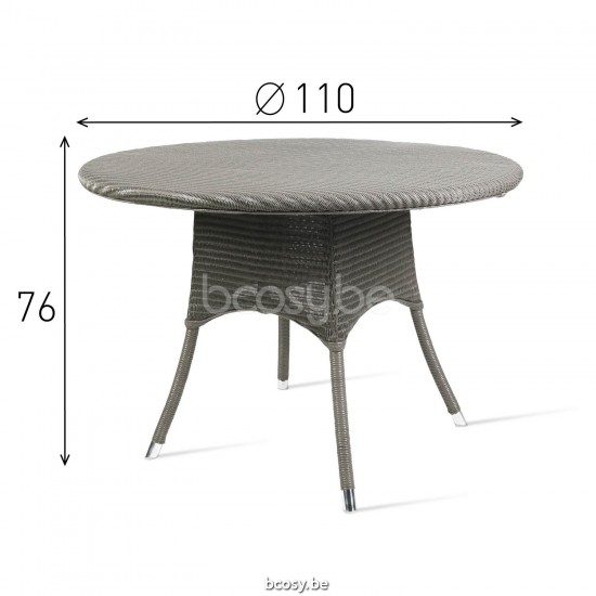 Vincent Sheppard Vincent Sheppard Nimes Round Garden Dining Table Round Oyster Lloyd Loom.