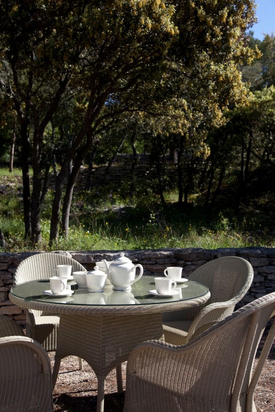 Vincent Sheppard Nimes Rond Table ronde de jardin Lloyd Loom Oyster.