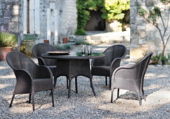 Vincent Sheppard Nimes Rond Table ronde de jardin Lloyd Loom Noir.