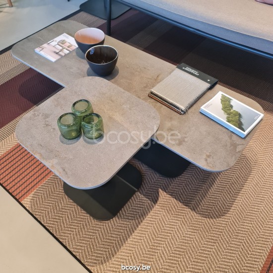 Vincent Sheppard Kodo Tables basses de jardin à café Cadre en Aluminium Gris fossile 129X45.