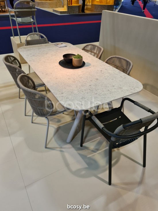 Vincent Sheppard Kodo Garten Aussentische Rahmen aus Dune Weiß Aluminium 210x100.