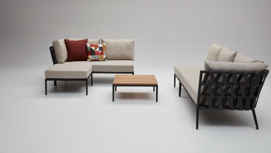 Vincent Sheppard Table basse Leo Modular teck Leo Table d'appoint modulaire Cadre en Aluminium Lave.