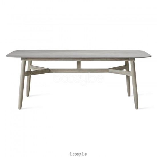 Vincent Sheppard David Tuintafel 210x100 Verouderd Teak Houten frame Flint Keramiek Tafelblad.
