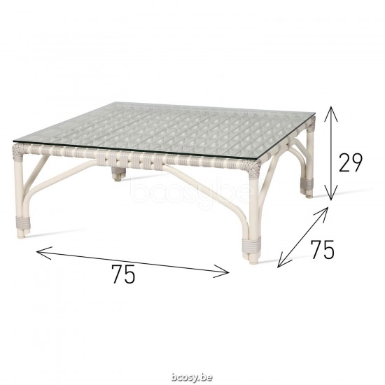 Vincent Sheppard Vincent Sheppard Lucy Modular Footrest - Coffee Table Off White Wicker-rope Polyethylene.