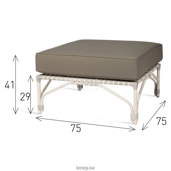 Vincent Sheppard Lucy canapés salons de jardin modulables Cordon en osier Blanc cassé Polyéthylène.