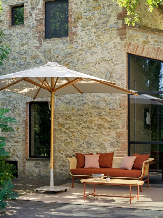 Vincent Sheppard Table basse Wicked terracotte Wicked 123x55 Table d'appoint de jardin Cadre en Aluminium Terre cuite.