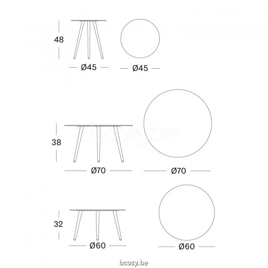 Vincent Sheppard Vincent Sheppard Leo Round Garden Coffee Table Dia 70 Lava Aluminium frame.