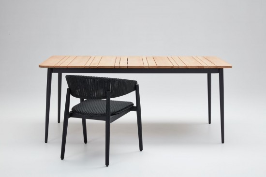 Vincent Sheppard Table Leo 180 cm Leo Panneau En Teck 180x90 Table de Jardin Cadre en Aluminium Lave.