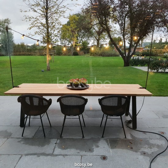 Table D'extérieur Matteo Vincent Sheppard Matteo 285x100 Table de Jardin Cadre en Aluminium Noir.