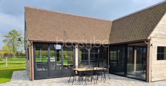 Vincent Sheppard Max tuintafels Zwart Aluminium frame Teak Top 180x90.