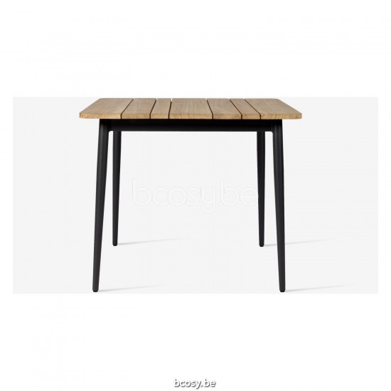 Vincent Sheppard Max tuintafels Zwart Aluminium frame Teak Top 90x90.
