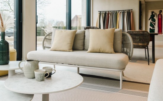 Vincent Sheppard Kodo Garten Couchtische Rahmen aus Dune Weiß Aluminium Round.