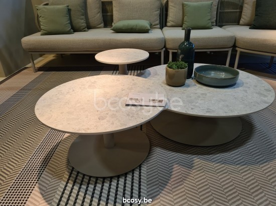 Vincent Sheppard Kodo Ronde Tuinsalontafel Rond Dune White Aluminium frame.