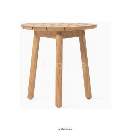 Vincent Sheppard Anton Ronde tuinbijzettafel Rond Onbehandeld teakhout frame Onbehandeld teakhout Tafelblad.