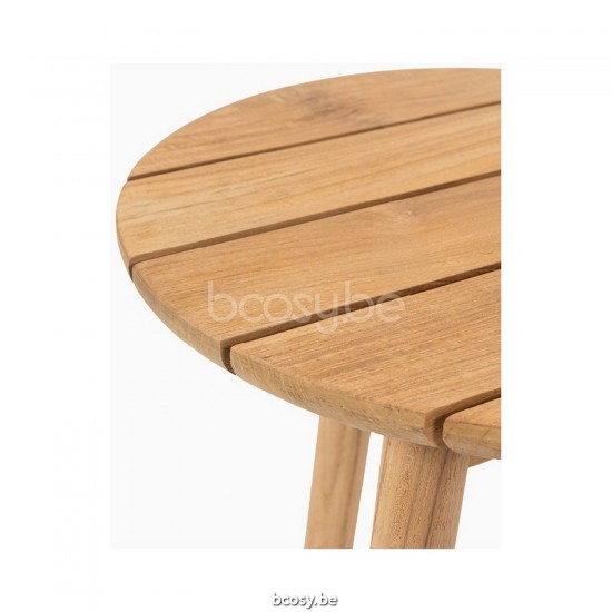 Vincent Sheppard Anton Dia 70 Table ronde de jardin Cadre en Teck non traité dessus de table Teck non traité.