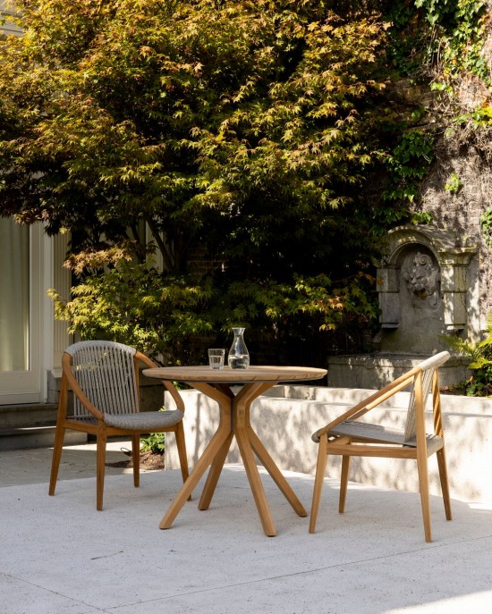 Vincent Sheppard Table Bernard Noa Dia 90 Table ronde de jardin cadre en Teck Non traité.