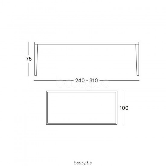 Vincent Sheppard Vincent Sheppard Volta Garden Dining Table 240x100 Untreated Teak frame Masai Blanco Ceramic top.