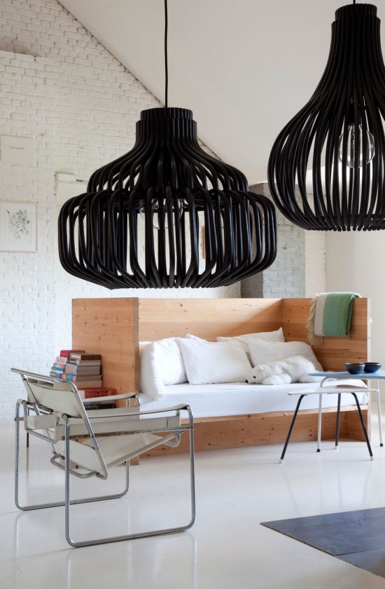 Vincent Sheppard Endless Rattan Pendelleuchte Natur Schwarz Rattan.