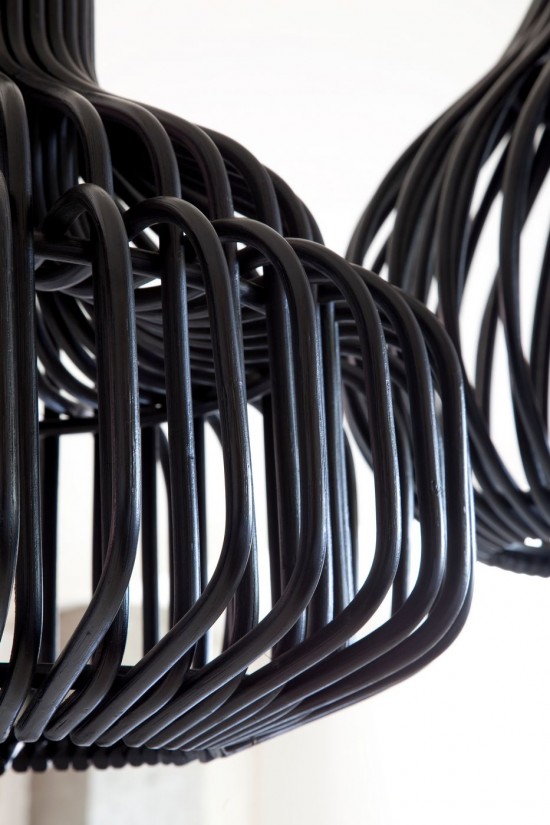 Vincent Sheppard Endless lampes suspendues suspensions pendantes Pure Natural Rotin Noir.