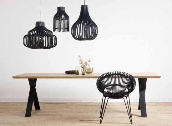 Vincent Sheppard Firefly Naturel Lampe pendante en rotin Rotin Noir.