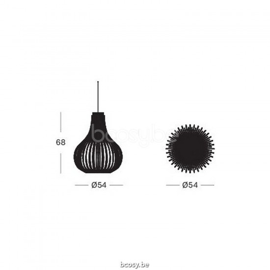 Vincent Sheppard Vincent Sheppard Bulb Rattan Pendant Lamp Pure Natural Black Rattan.