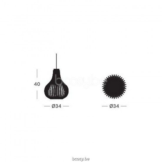 Vincent Sheppard Vincent Sheppard Bulb Rattan Pendant Lamp Small Pure Natural Black Rattan.