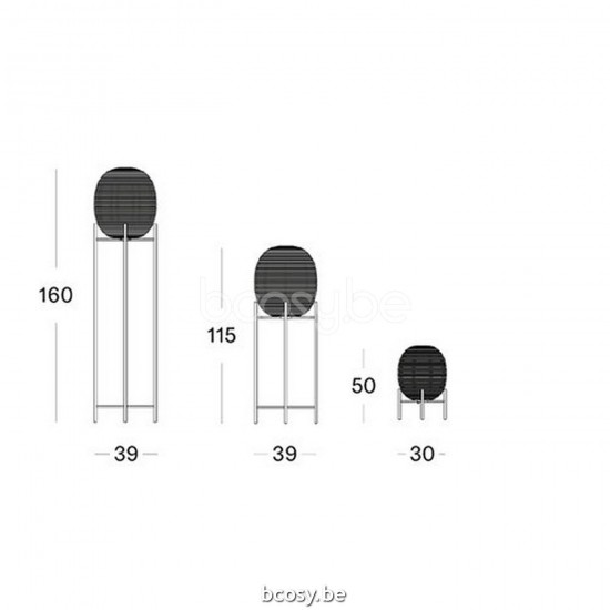 Vincent Sheppard Vincent Sheppard Sari Floor Lamp Medium Black Steel frame Natural Rattan.