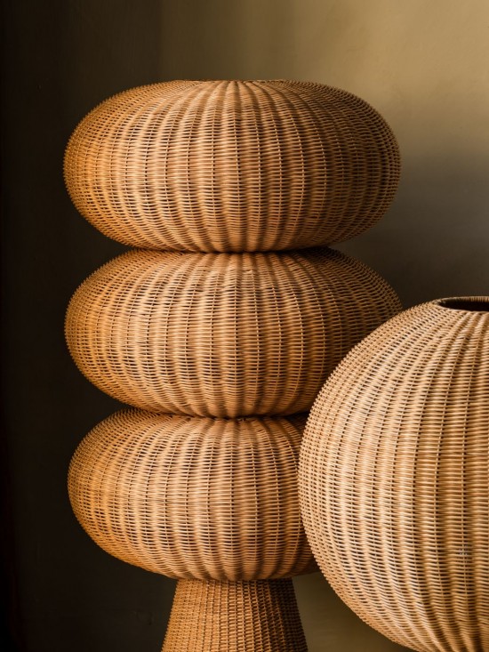 Vincent Sheppard Bill Grand Lampadaire Rotin Naturel.