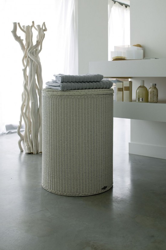 Vincent Sheppard Panier à linge Laura Laura Panier à linge Lloyd Loom Blanc cassé.