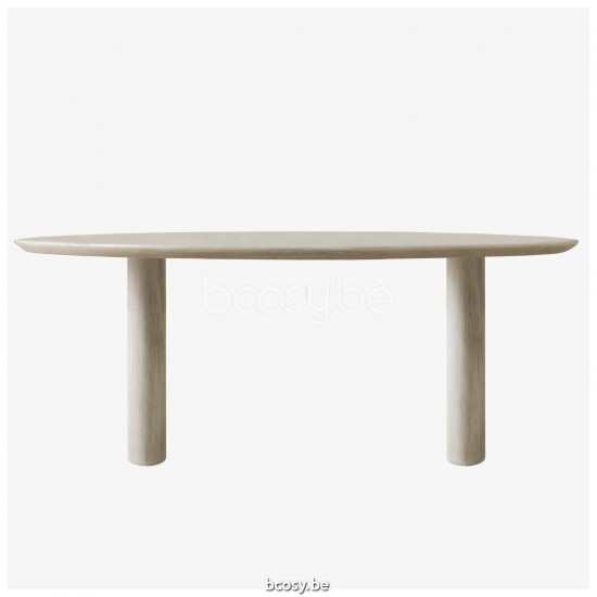 Vincent Sheppard Ari 275x120 Table à manger Ellipse cadre en Minéral Blanc lunaire dessus de table Minéral Blanc lunaire.