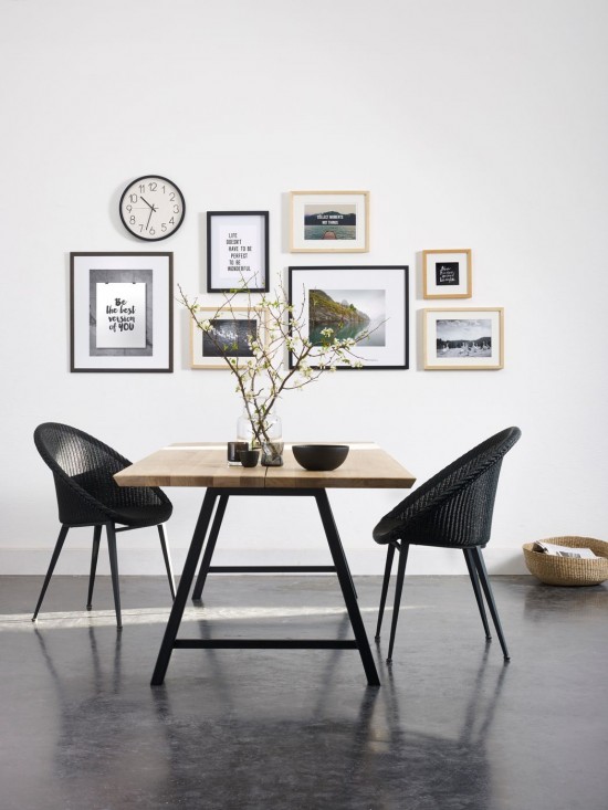 Vincent Sheppard Albert eettafels keukentafels woonkamer Zwart Gepoedercoat Stalen A frame 240x100.