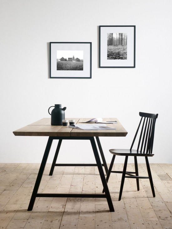 Vincent Sheppard Albert tables a manger de repas Cadre en Acier A Revêtement en poudre noir 240x100.