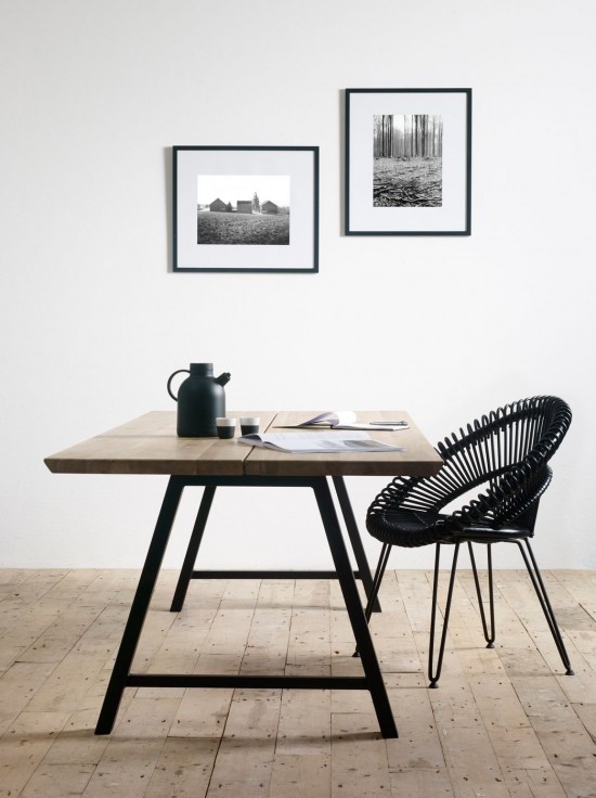 Vincent Sheppard Albert dining dinner tables Black Powder Coated Steel A frame 260x100.