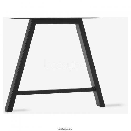 Vincent Sheppard Albert 200x100 Table de salle à manger en une partie Cadre en Acier A Revêtement en poudre noir dessus de table Chêne naturel.