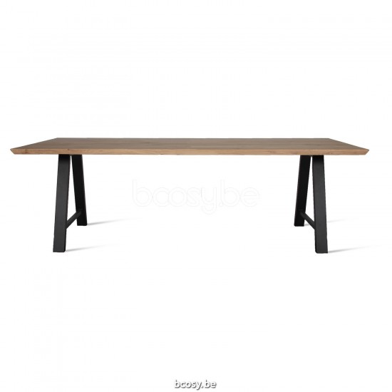 Vincent Sheppard Albert tables a manger de repas cadre en Acier A Revêtement en poudre noir 220x100.