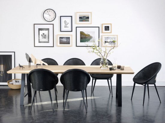 Vincent Sheppard Albert tables a manger de repas Cadre en Acier A Revêtement en poudre noir 260x100.