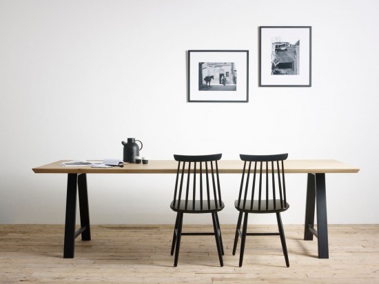 Vincent Sheppard Albert A Tisch Albert Esstisch einteilige Platte 300x100 Rahmen aus Schwarz pulverbeschichtet Stahl A.