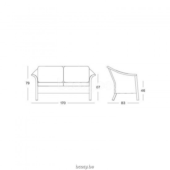 Vincent Sheppard Vincent Sheppard Victor Lounge Sofa Nacré Lloyd Loom.