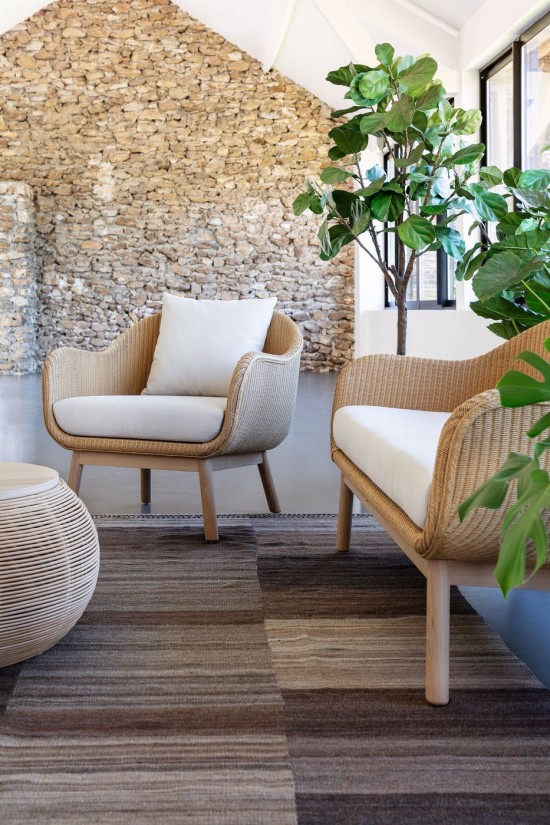 Vincent Sheppard Canapé Alex base chêne Alex Canapé de salon Cadre en Bois Chêne naturel Lloyd Loom Clair.