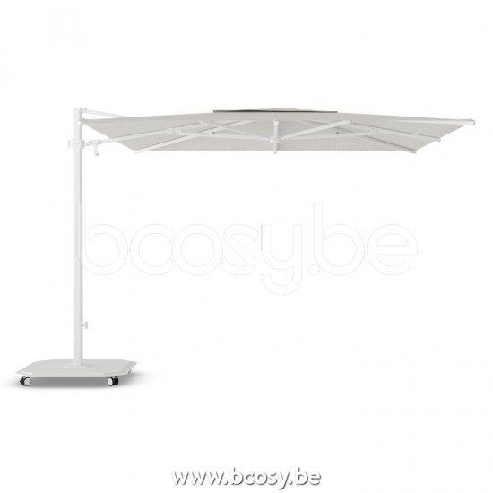Jardinico JCP301 300x300 Square Cantilever Parasol Pole White Canopy Cotton Sunbrella Plus Marine.