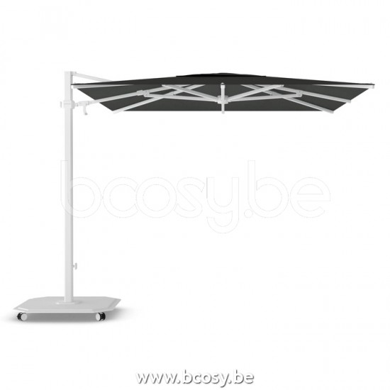 Jardinico JCP302 260x260 Square Cantilever Parasol Pole White Canopy Pitch Sunbrella Plus Marine.
