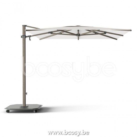 Jardinico JCP302 260x260 Square Cantilever Parasol Pole Cappuccino Canopy Pearl Sunbrella Plus Marine.