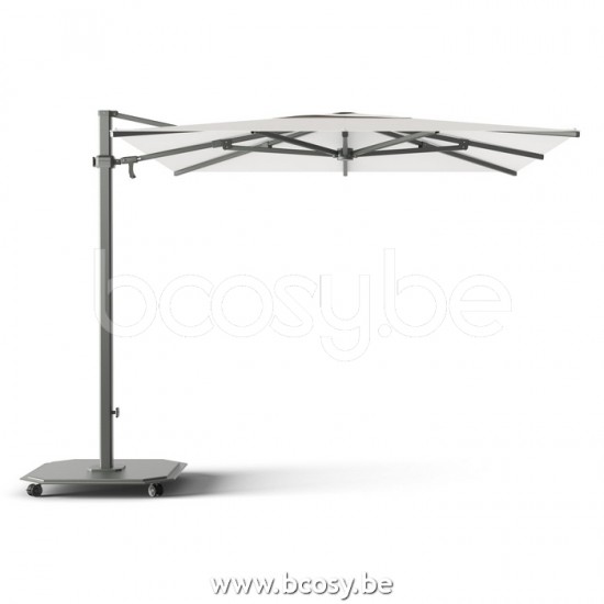 Jardinico JCP302 260x260 Square Cantilever Parasol Pole Charcoal Canopy Pearl Sunbrella Plus Marine.
