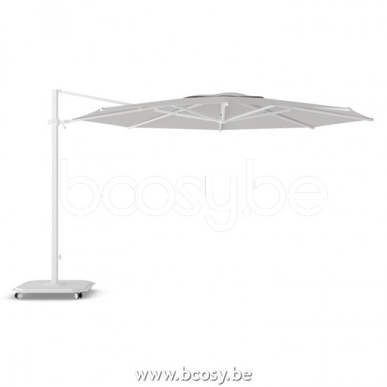 Jardinico JCP403 Ø400 Round Cantilever Parasol Pole White Canopy Mooncrest Sunbrella Plus Marine.