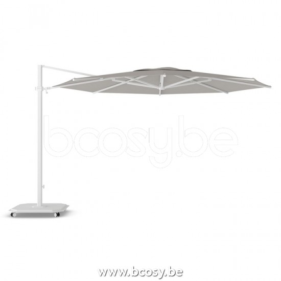 Jardinico JCP403 Ø400 Round Cantilever Parasol Pole White Canopy Umber Sunbrella Plus Marine.